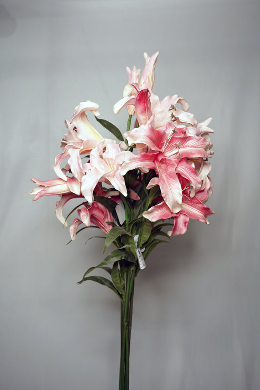 Artificial Pink Lily Flower Bunch