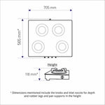 4 Burner Glass Gas Stove with High Flame Brass Burner - Manual/Auto Ignition (CT1048GT)