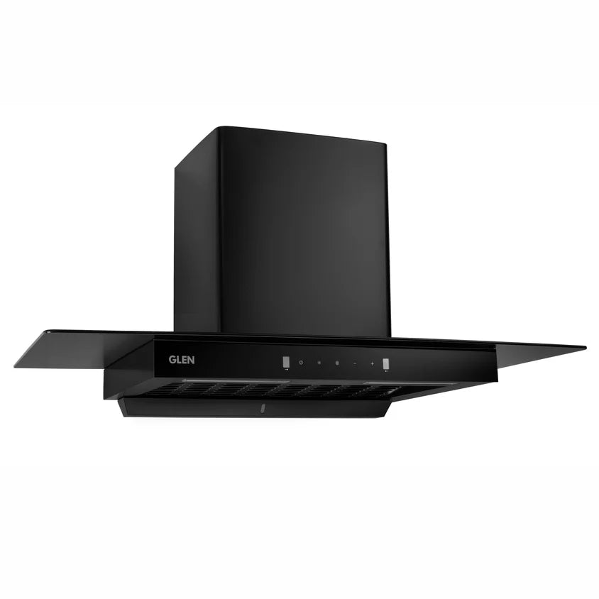 Auto Clean Slim Glass Filter less Kitchen Chimney with Motion Sensor 90cm, 1200 m3/h (6062 SLIM BL AC)