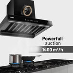 Auto Clean Filterless Slim Chimney with Inverter Technology, BLDC Motor 1400 m3/h - 60/76/90cm (CH6052SLBLDCB)
