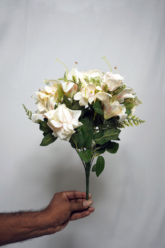 Artificial Lily and Rose Flower Bunch