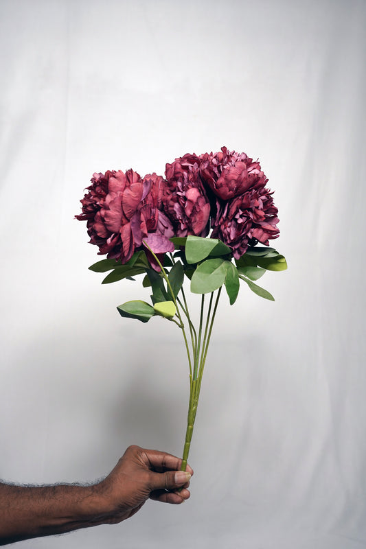 Purple Peony Artificial Flower Bunch