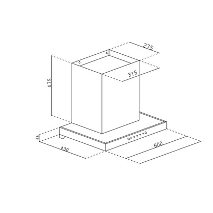 Auto Clean Filter less Kitchen Chimney, Motion Sensor with Touch Control 60cm, 1200 m3/h (CH6052SXBLAC60)
