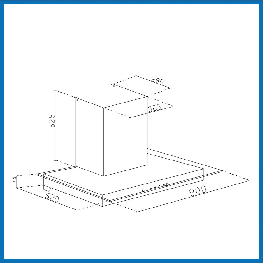 Auto Clean Glass Filter less Kitchen Chimney with Motion Sensor 1200 m3/h (6062 BL Auto Clean 90cm)