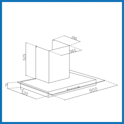 Auto Clean Glass Filter less Kitchen Chimney with Motion Sensor 1200 m3/h (6062 BL Auto Clean 90cm)