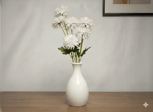 Artificial White Peony Flower Bunch