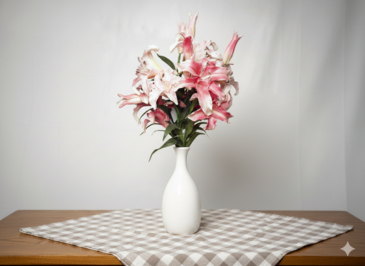 Artificial Pink Lily Flower Bunch