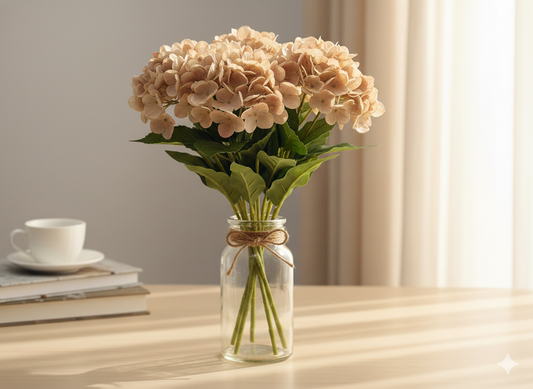 Beige Hydrangea Artificial Flower