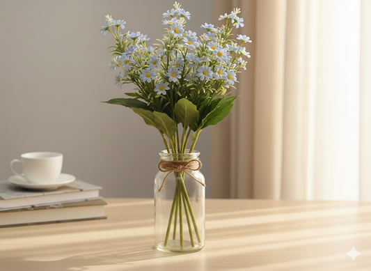 Blue Daisy Artificial Flower Stem