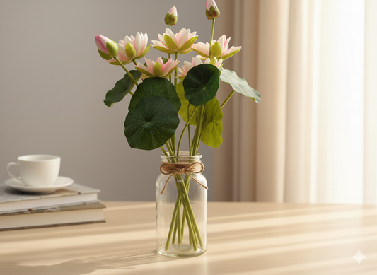 Elegant Lotus Silk Flower Arrangement