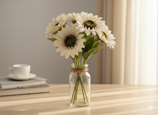 Ivory Gerbera Daisy Faux Stick