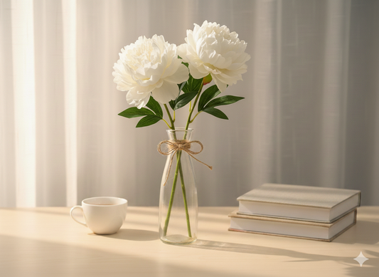 Pure White Peony Stem