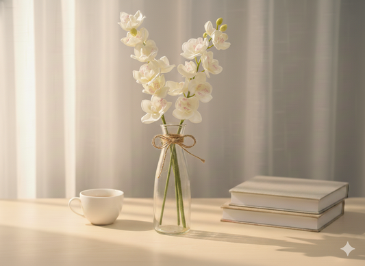 Elegant White Orchid Stem