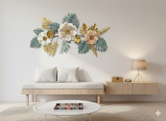 Floral Bloom Metal Wall Art